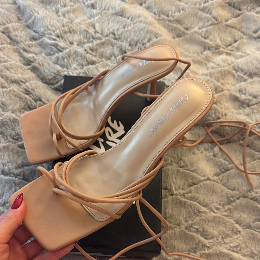 Public Desire Nude Strappy Heels